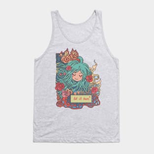 Let It Burn Romantic Anime Girl Pastel Colours Tank Top